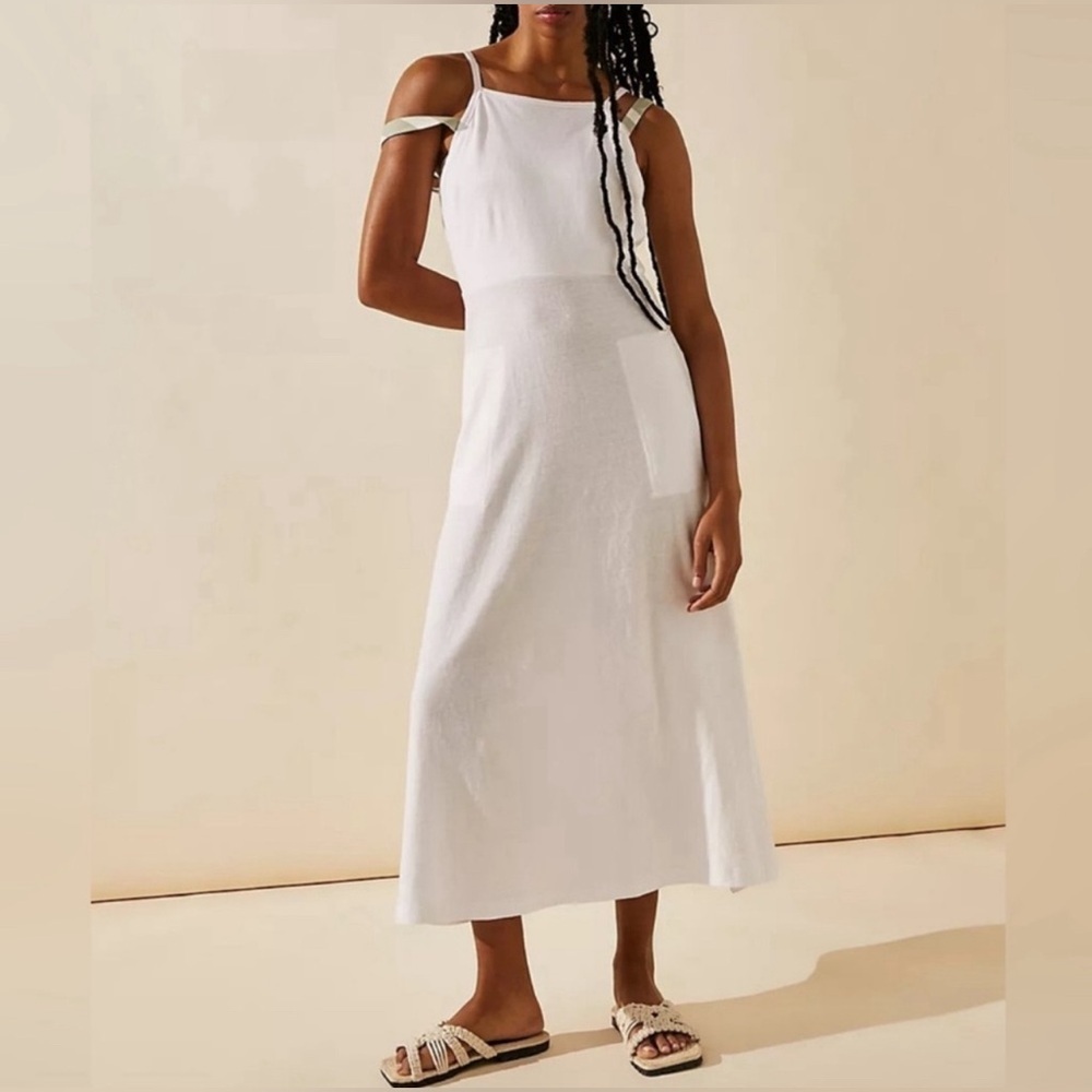 Free People Beach Essential Square Neck Maxi Dress in White Size Large N… - Picture 2 of 10